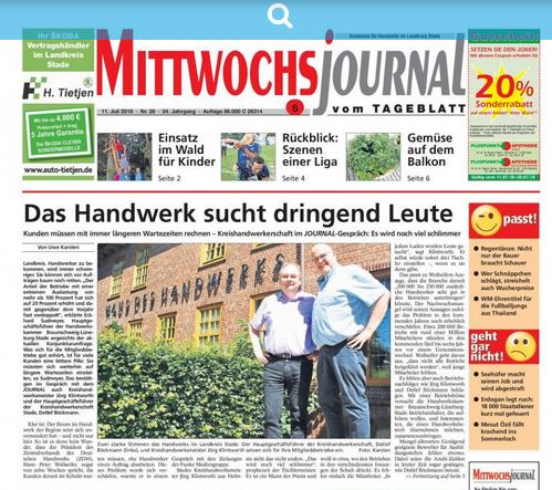Read more about the article Status Quo im Handwerk – Böckmann und Klintworth im Tageblatt interview.